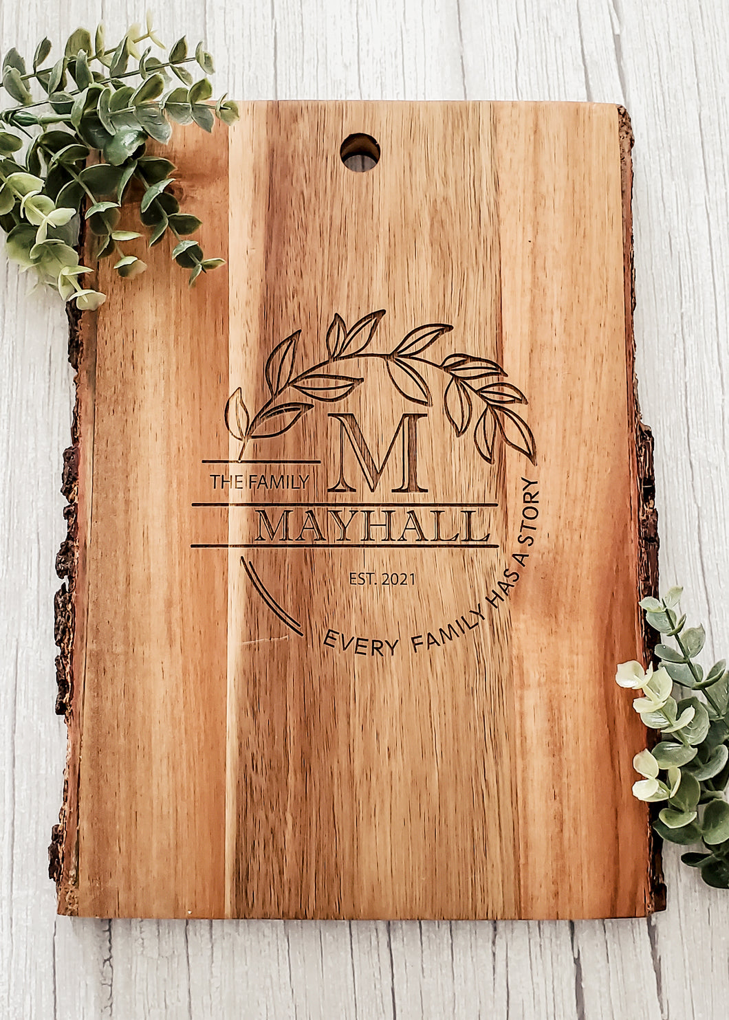 Laser Engraved Acacia Wood Rectangular Serving Board